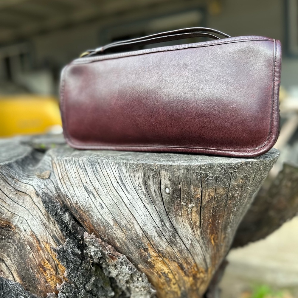 Vintage Coach document case burgundy unisex clutch